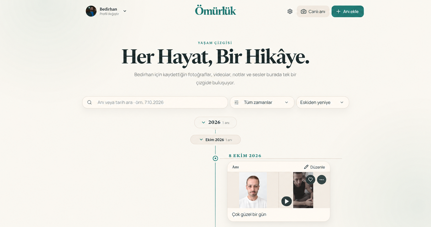 Ömürlük interface preview